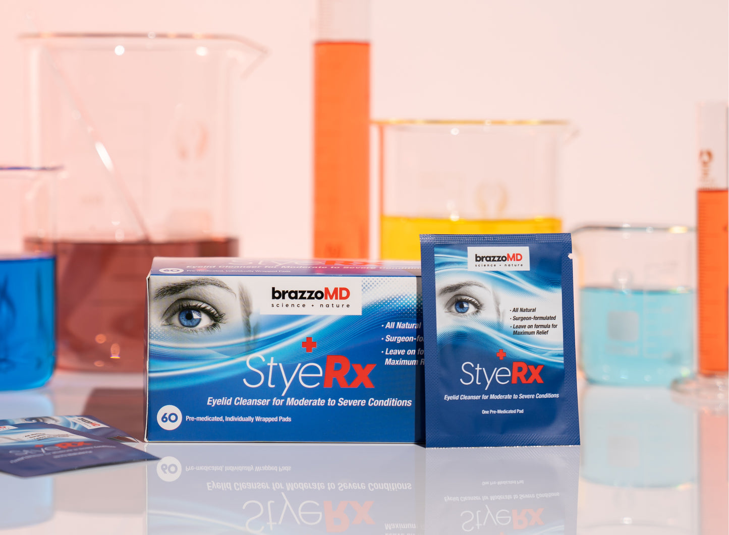 StyeRx Individually Wrapped Eyelid & Lash Wipes (60 Count)